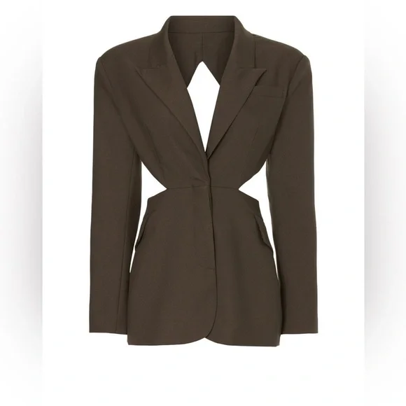 New! Ronny Kobo Lola Cutout Blazer in Chocolate Brown 🤎 Small - Picture 6 of 8